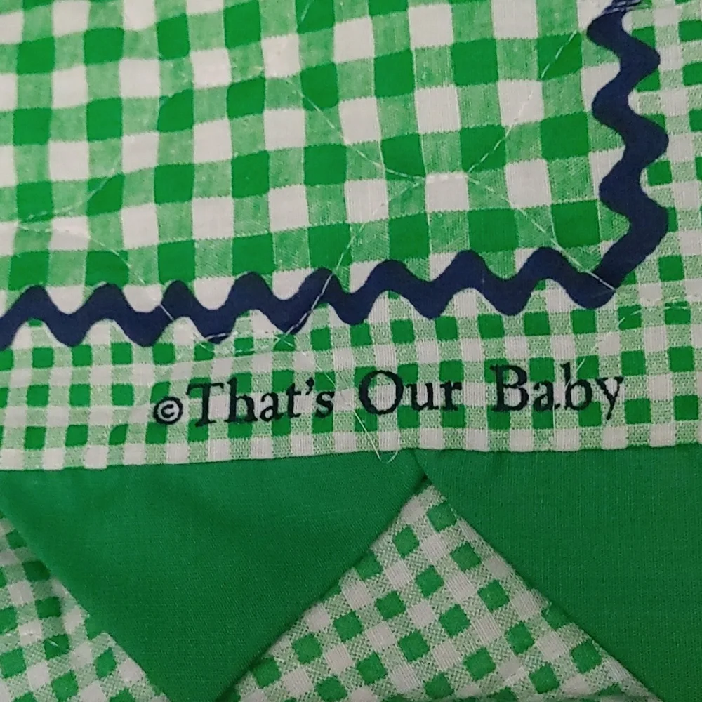 "Thats Our Baby" Quilted Baby Blanket with Train and Animals 33.5" L × 42" H - Picture 6 of 6